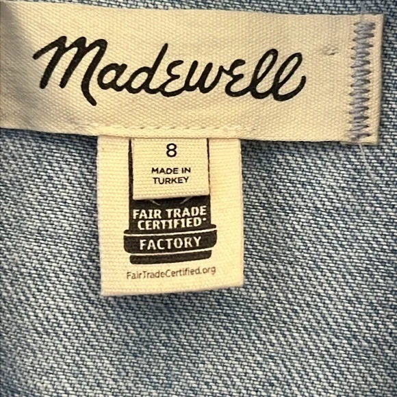 Madewell NWOT Denim Cap-Sleeve Shirtdress in Aquino Wash Size 8 - Picture 10 of 10